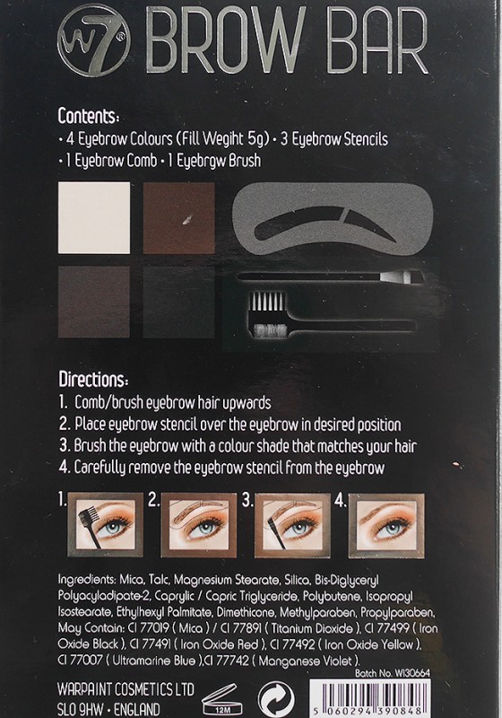 W7 Brow Bar Eyebrow Stencil Kit