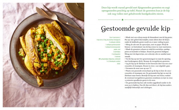 Gestoomde gevulde kip Fotograaf Saskia van Osnabrugge