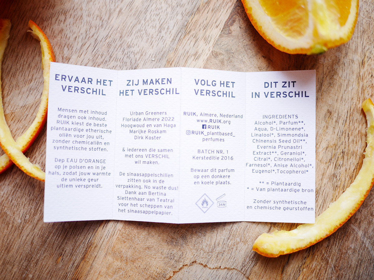 RUIK VERSCHIL - EAU D'ORANGE
